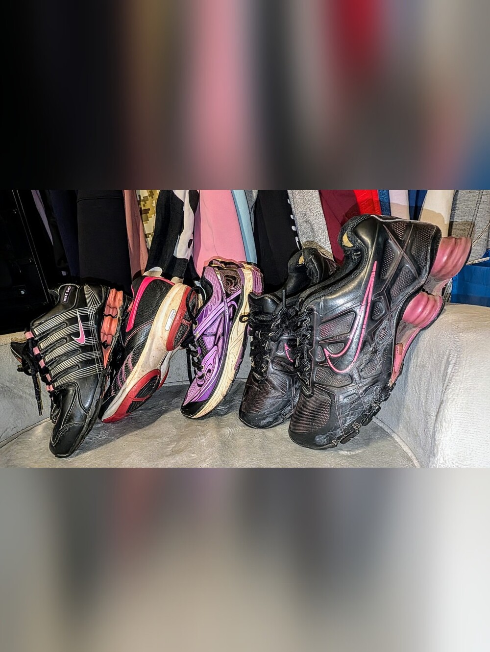 Four Pairs Of USED six 6 Women's Sneakers